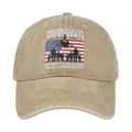 Dettaglio del cappello kaki veterano con bandiera americana e ricamo elicottero - 54-60cm Regolabile / caffè