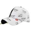 Black and white Route 66 baseball cap with Sport lettering print and red side label - Black and White (Yellow Strap)