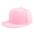 Close-up of light pink snapback hat with premium twill fabric texture and six-panel design - Pink