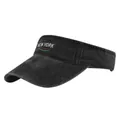 Washed cotton black visor with white New York embroidery and retro wave stitching details - Adjustable / Black