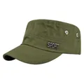 Detail of olive green cadet cap featuring silver SPORT metal logo and side vent holes - Adjustable / Army Green