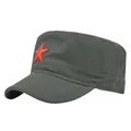 Berretto militare verde esercito con ricamo a stella rossa a cinque punte - Regolabile / Verde Militare Stella Rossa