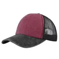 Cappellino trucker traspirante bordeaux e grigio con rete e stile baseball vintage - Regolabile / Borgogna