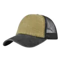 Πλαϊνή όψη vintage καπέλου trucker με δίχτυ στο πίσω μέρος και πλυμένο βαμβάκι - Ρυθμιζόμενο / Χακί