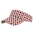 Visiera parasole con motivo a scacchi rosso nero e bianco per sport all'aperto - Regolabile / Scacchi Rossi (25311-2)