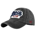 Détail de la casquette de baseball grise délavée avec broderie 3D Step Up et NY 58 - Réglable / Noir Lavé