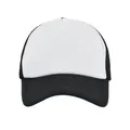 Detalle de gorra trucker bicolor con frente de espuma blanca y malla negra transpirable - Ajustable / Patchwork Blanco y Negro