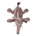 Detail eines Plüsch-Elefanten-Mäppchens aus weichem braunem Stoff mit sicherem Reißverschluss - Elefant