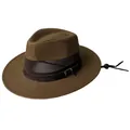 Dark brown wide brim straw sun hat with mesh ventilation and adjustable wind rope - M (56-58cm) / Brown