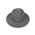 Dark grey wool felt flat top fedora hat for women with a smooth textured finish - One Size / Gray