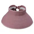 Faltbarer Damen Strohhut mit breiter Krempe und Schleifendetail in Altrosa Farbe - Erwachsene / Lavendel