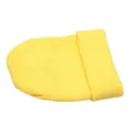Detailed view of the ribbed knit texture on a bright yellow cuffed beanie hat - One Size / Yellow