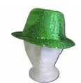 Classic green sequined jazz hat for festive party and stage performance costume - M (56-58cm) / Green