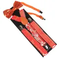 Sparkling orange sequin bow tie and Y-back suspenders set with metallic clips for adults - Orange Sequin Set