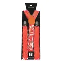 Unisex bright orange sequin suspenders with Y-shape cut and metallic clips - Orange (14)