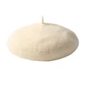 Béret classique en laine beige avec détail de tige pour femmes et enfants - Adulte 56-58cm / Adulte-Beige