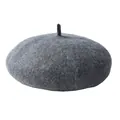 Béret classique en laine gris chiné pour femmes et enfants accessoire de mode chic - Adulte 56-58cm / Adulte-Gris Chiné Foncé