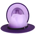 Detailed view showing the interior lining and purple gradient texture of the fedora hat - M (56-58cm) / Light Purple and Dark Purple