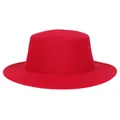 Classic red wide brim boater hat in premium wool felt for men and women - M (56-58cm) / Rose Red (G)