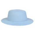 Classic wide brim flat top wool felt hat in sky blue for men and women - M (56-58cm) / Light Blue (Q)