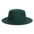 Retro dark green wool flat top wide brim fedora hat for men and women - M (56-58cm) / Dark Green (N)