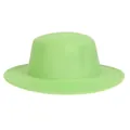 Flat top apple green wool boater hat with wide brim for men and women - M (56-58cm) / Light Green (R)