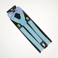 Sky blue kids elastic suspenders and bow tie set with three metal clips on card - Adult Single Layer Bow Tie (02I) / Light Blue
