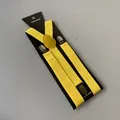 Bretelle elastiche giallo brillante regolabili con tre clip in metallo per tutte le età - Adulto / Giallo