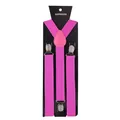 Bretelle elastiche rosa acceso per adulti con robuste clip in metallo argentato - Adulto / Rosso Rosa Chiaro