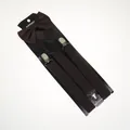Men's dark coffee suspender and bowtie set with adjustable elastic straps and metal clips - Adult Single Layer Bow Tie (02N) / Coffee