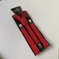 Bretelle elastiche rosse regolabili con clip in metallo argento su carta espositiva - Adulto / Rosso