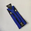 Bretelle elastiche blu a forma di Y per adulti e bambini con clip in metallo argento - Adulto / Blu Zaffiro