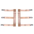 Adjustable elastic shirt stays in nude color with anti-slip metal clips for men and women - Nude