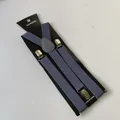 Bretelle elastiche blu regolabili per adulti e bambini con clip in metallo argento - Adulto / Grigio