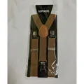 Bretelle elastiche a Y marroni per adulti con tre clip metalliche argentate in confezione - Bambini / 60CM / Cammello
