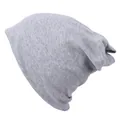 Versatile light grey seamless cycling neck gaiter and outdoor breathable beanie cap - Light Gray