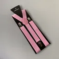 Bretelle elastiche rosa a forma di Y con tre clip in metallo per adulti e bambini - Adulto / Rosa