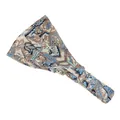 Détail du bandeau de yoga élastique à motif paisley vintage beige et texture douce - Beige