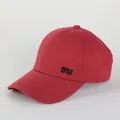 Cappellino parasole classico rosso in tela con ricamo DYJ e design strutturato sportivo - Regolabile 56-60cm / Rosso