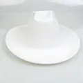 Detailed view of the wide brim and stitching on this white felt western cowboy jazz hat - M (56-58cm) / Basic Style (J) / White