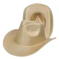Set of two shiny gold Western cowboy hats with metallic finish for party costumes - Champagne