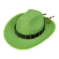 Green western cowboy hat with studded leather band and bronze eagle emblem on white backdrop - M (56-58cm) / Eagle Bullet Style (119) / Light Green