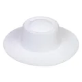 Dettaglio di elegante cappello bianco in feltro di lana a tesa larga e corona piatta - M (56-58cm) / Bianco (Lettera R)