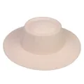 Cappello fedora in lana beige a tesa larga con cupola piatta e cuciture per donna - M (56-58cm) / Beige