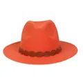 Orangefarbener Filzhut mit einem geflochtenen Lederband im Vintage-Stil für Herren - M (56-58cm) / 176 Braided Band Style / F Orange