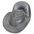 Silver glitter cowboy hat with metallic stripes and wide brim for party costumes - M (56-58cm) / Silver Gray
