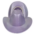 Sparkly purple western cowboy hat with wide brim and shiny glitter finish - M (56-58cm) / Striped Purple (411-E)