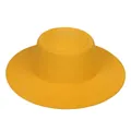 Dettaglio di un cappello in feltro di lana giallo con trama liscia e tesa larga - M (56-58cm) / Giallo