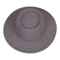 Minimalist wool fedora hat with wide brim and flat top in charcoal grey finish - M (56-58cm) / C Grey