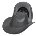Sparkly black western cowboy hat with sequined texture and curved brim for parties - Dark Gray